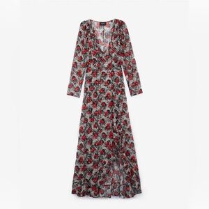 The KOOPLES red poppy black Wrap dress.